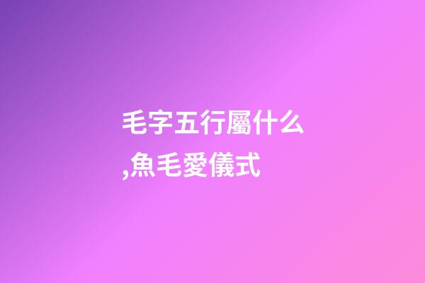 毛字五行屬什么,魚毛愛儀式 (東加豆)-第1張-觀點-玄機派